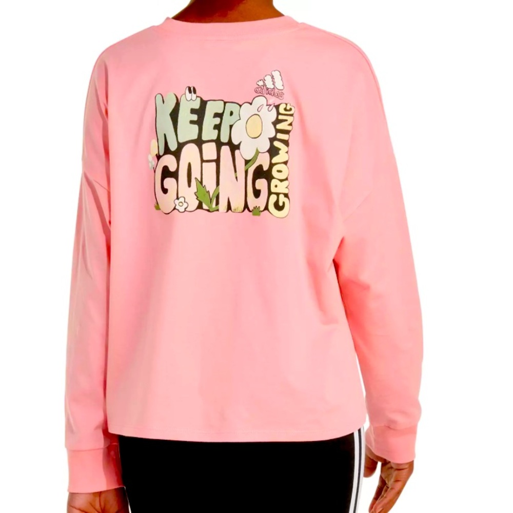 adidas Girls' Graphic Crewneck Long Sleeve Shirt